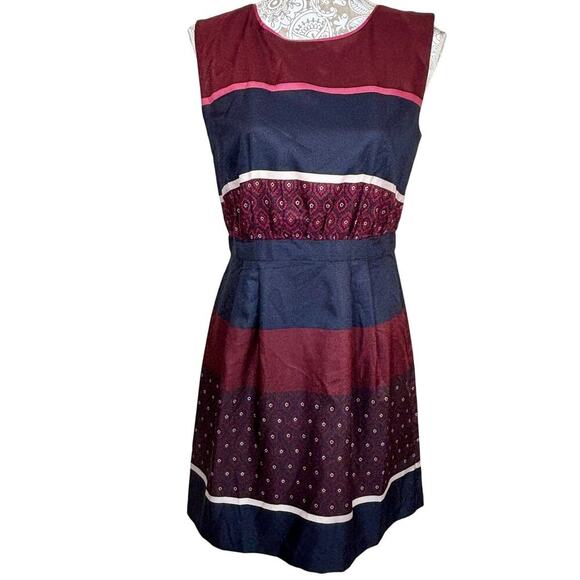 NWT Loft Sleeveless Pleated Colorblock Lightweight Mini Dress‎ Size 2 Whimsy - Picture 3 of 8